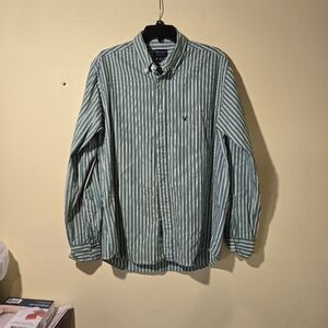 Men's American Eagle Button Down Long Sleeve Striped Shirt.